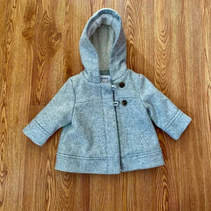 Cute old navy grey hooded peacoat baby